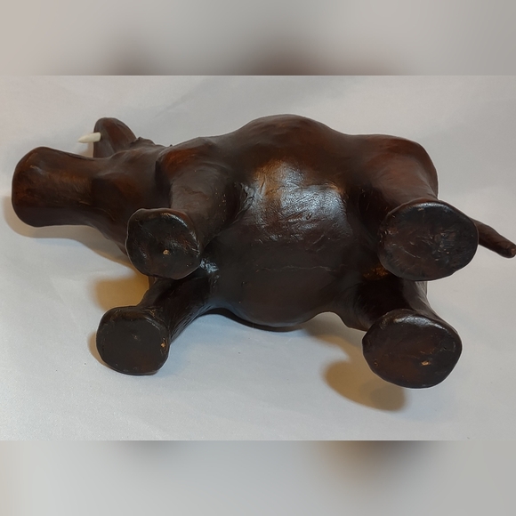 Vintage Leather Wrapped Hippo Figurine - Picture 5 of 6